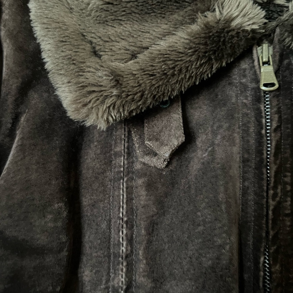 GreyLeather w/ Faux Fur Lining Jacket